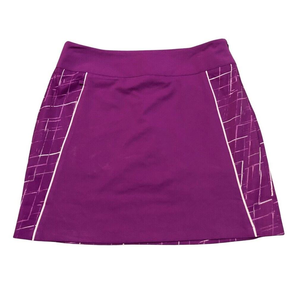 Adidas Golf Skort 2 ClimaCool Purple White Back Pocket Side Zip
